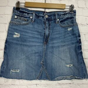 GAP distressed raw hem denim jean‎ skirt, sz 27